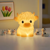 Huggwaii Highland Cow Silicone Squishy LED Night Light - Perfect Gift for Kids and Girls